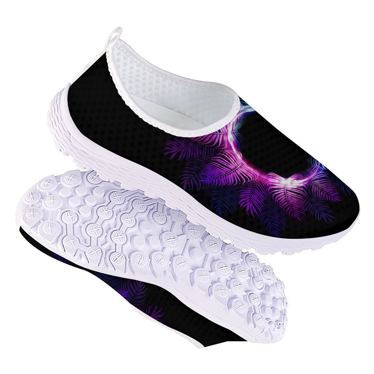 Palm Tree EDM Beach Print Nurse Shoes-grizzshop