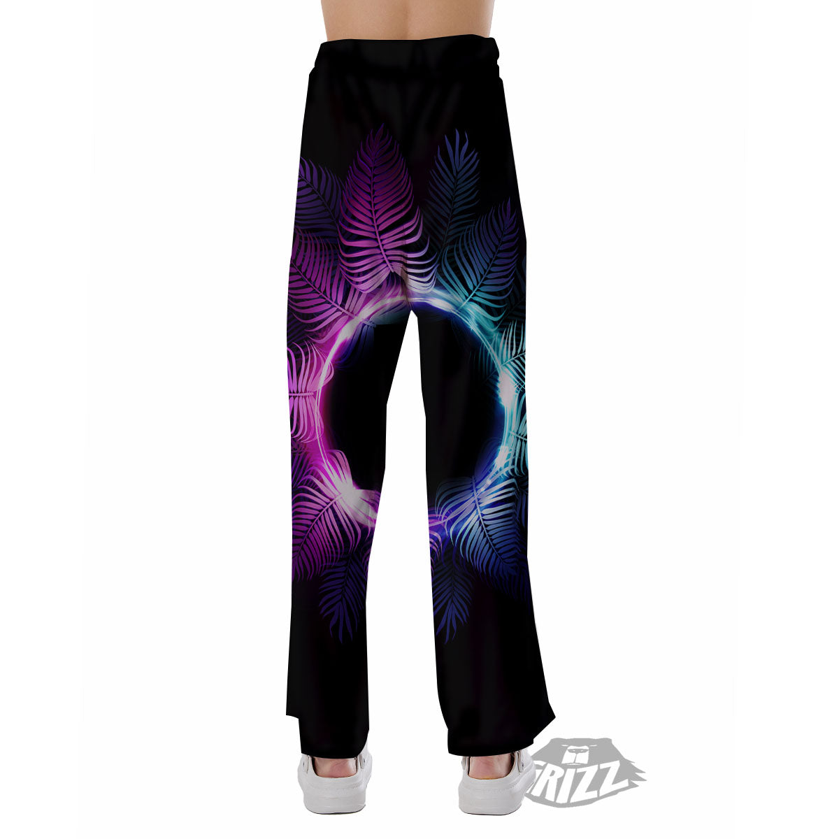Palm Tree EDM Beach Print Pajama Pants-grizzshop