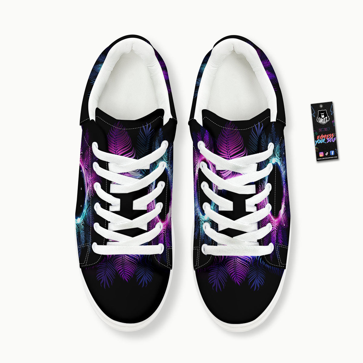 Palm Tree EDM Beach Print Platform Shoes-grizzshop