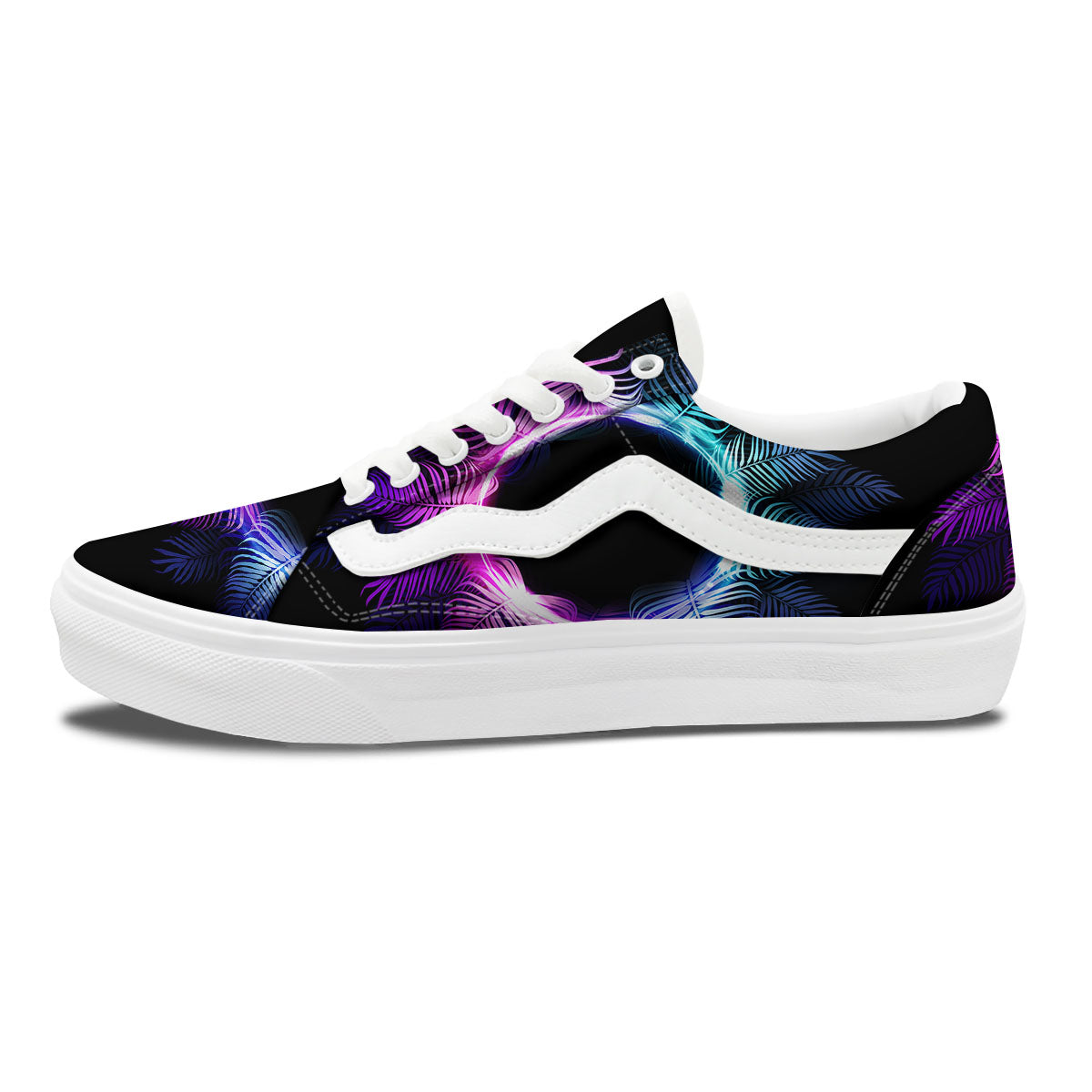 Palm Tree EDM Beach Print Skate Shoes-grizzshop