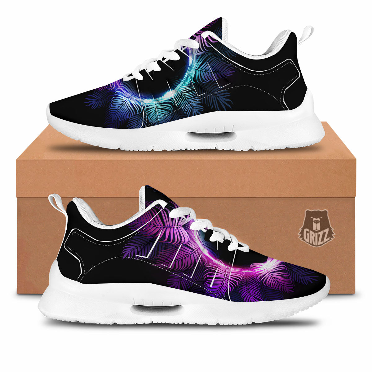 Palm Tree EDM Beach Print Tennis Shoes-grizzshop