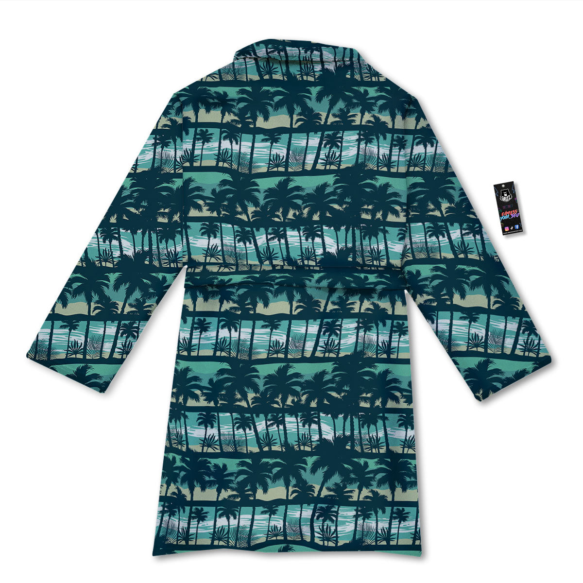 Palm Tree Print Pattern Bathrobe-grizzshop