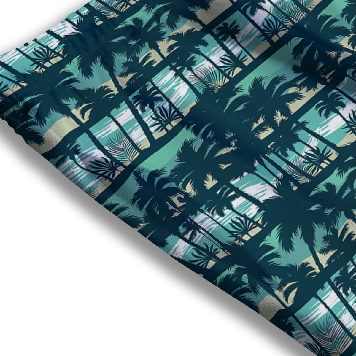 Palm Tree Print Pattern Mesh Shorts