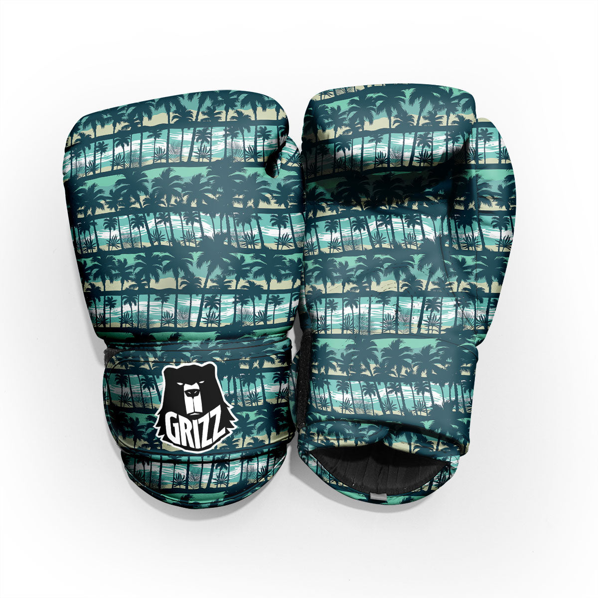 Palm Tree Print Pattern Sparring Gloves-grizzshop