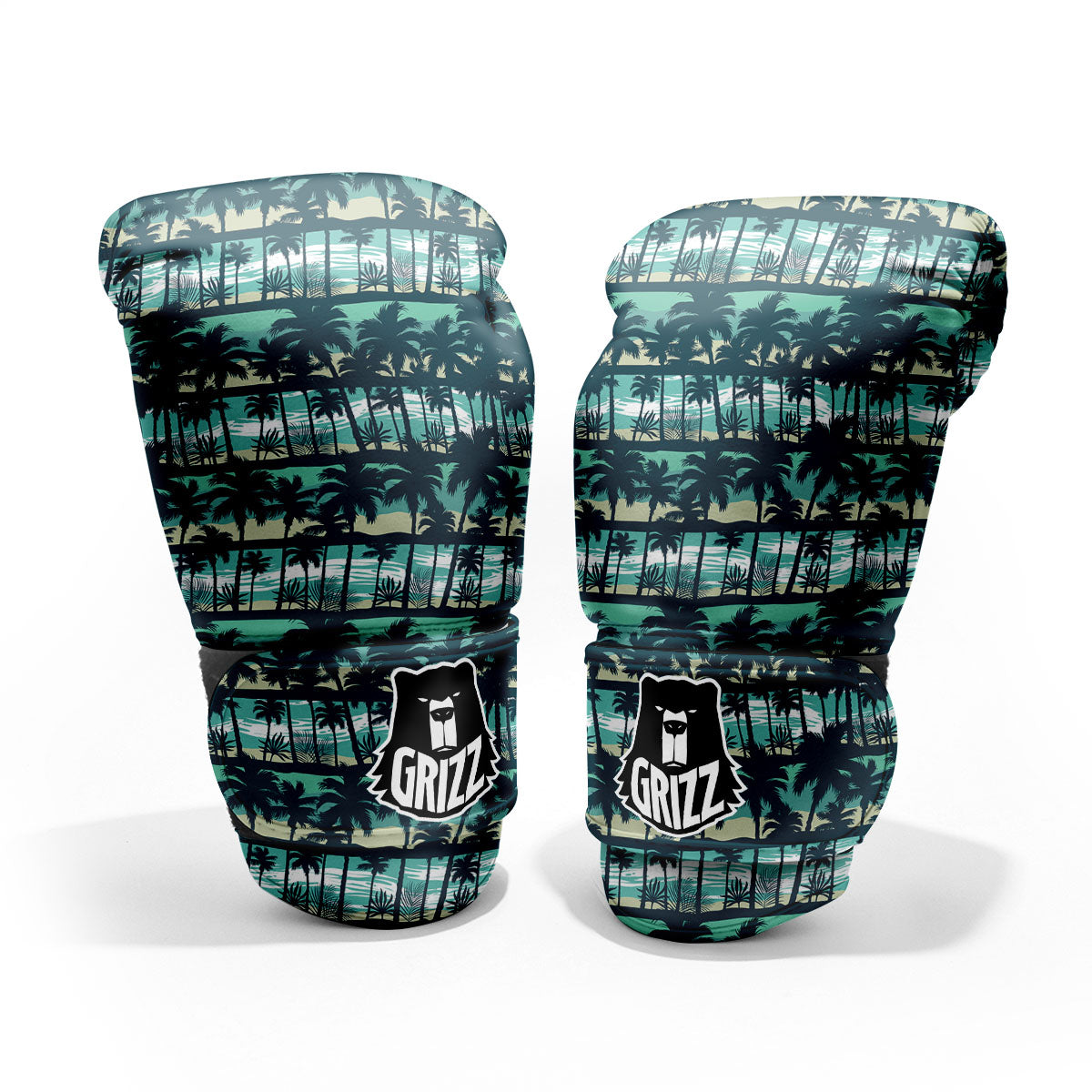 Palm Tree Print Pattern Sparring Gloves-grizzshop