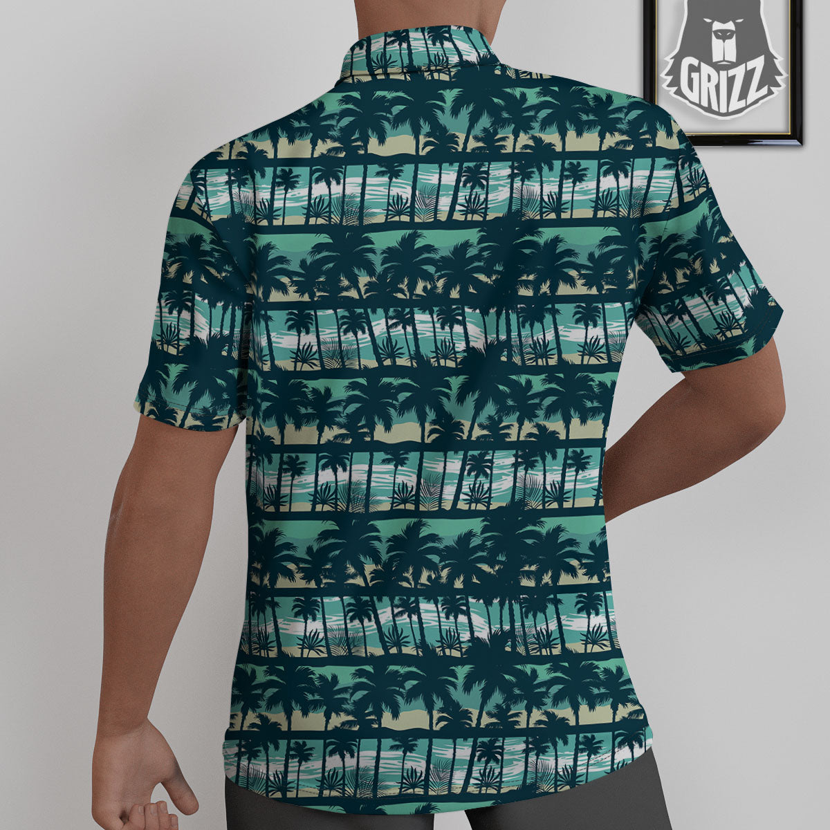 Palm Tree Print Pattern Untucked Shirts-grizzshop
