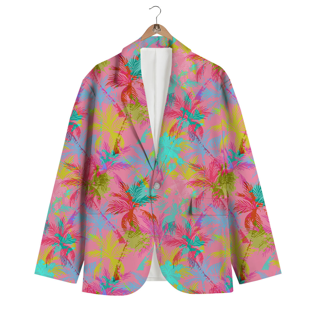 Palm Tree Rainbow Print Pattern Men's Blazer-grizzshop