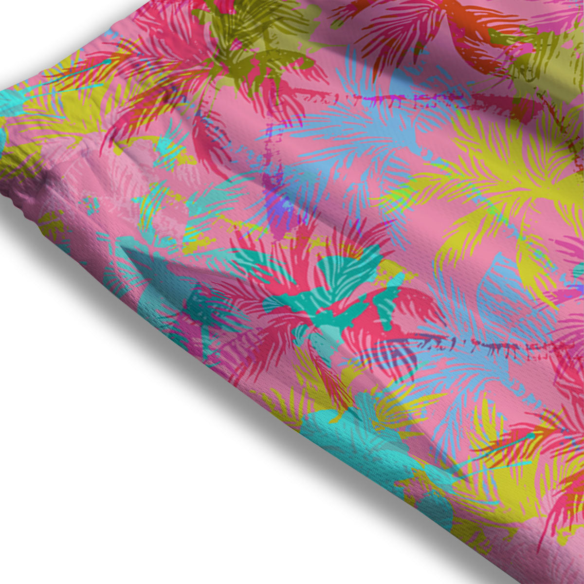 Palm Tree Rainbow Print Pattern Mesh Shorts