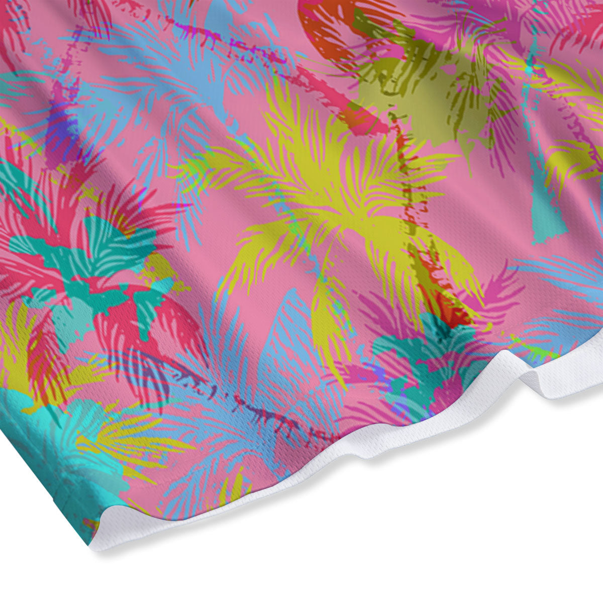 Palm Tree Rainbow Print Pattern Mesh Shorts