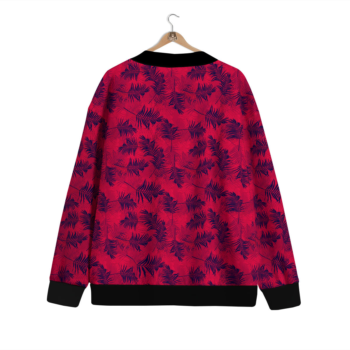Palm Tree Red Print Pattern Cardigan-grizzshop