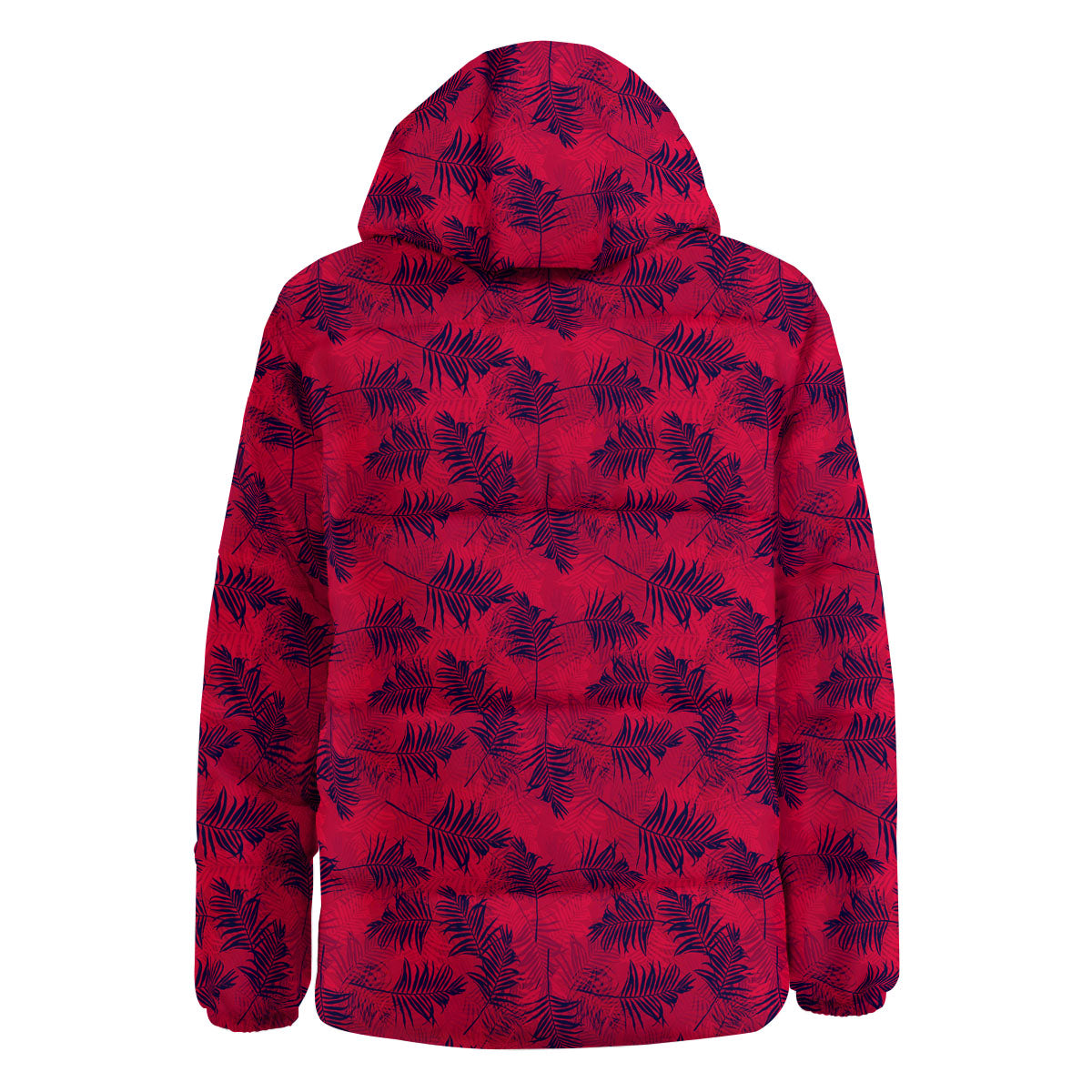 Palm Tree Red Print Pattern Down Jacket-grizzshop
