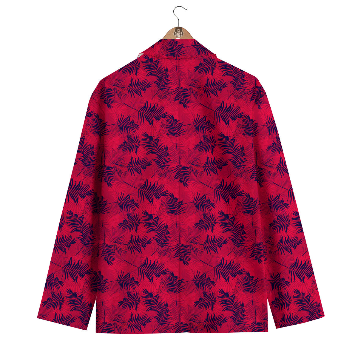 Palm Tree Red Print Pattern Men's Blazer-grizzshop