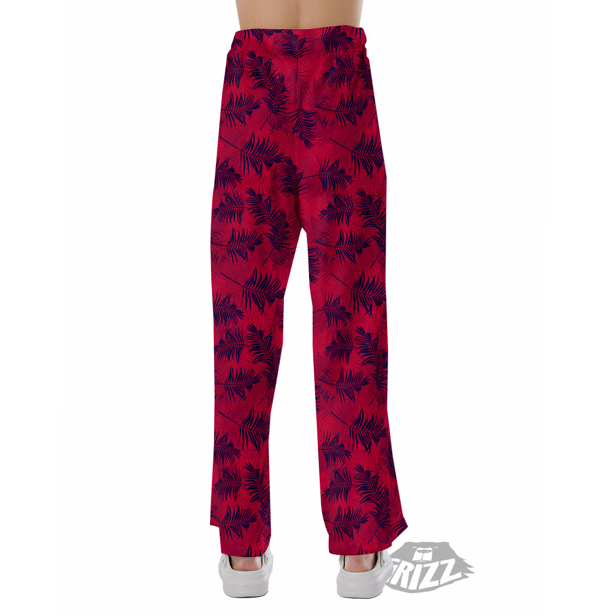 Palm Tree Red Print Pattern Pajama Pants-grizzshop