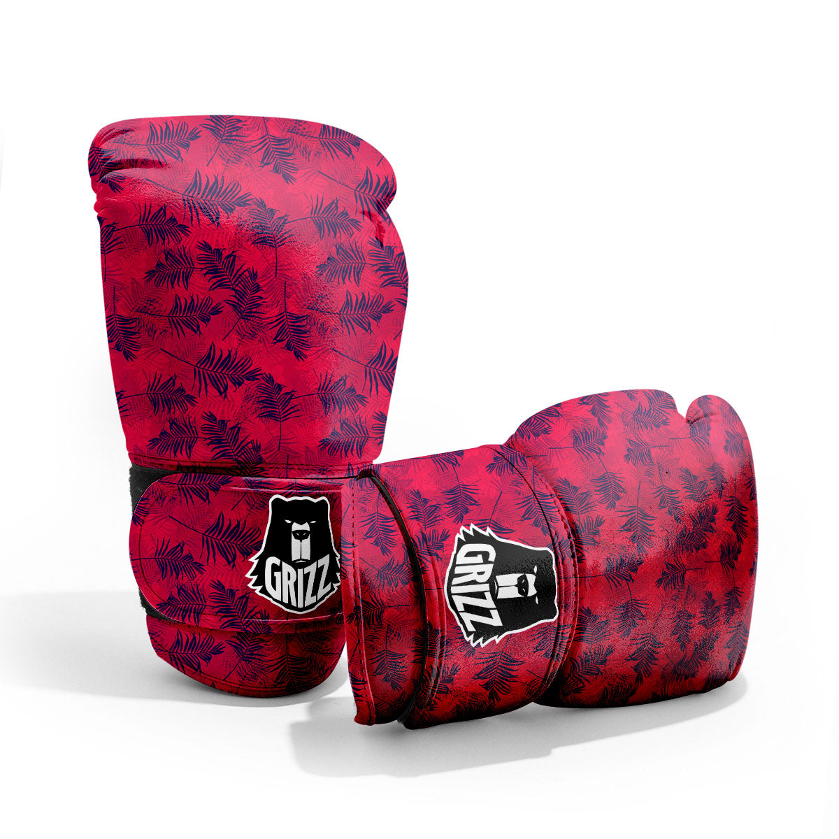 Palm Tree Red Print Pattern Sparring Gloves-grizzshop