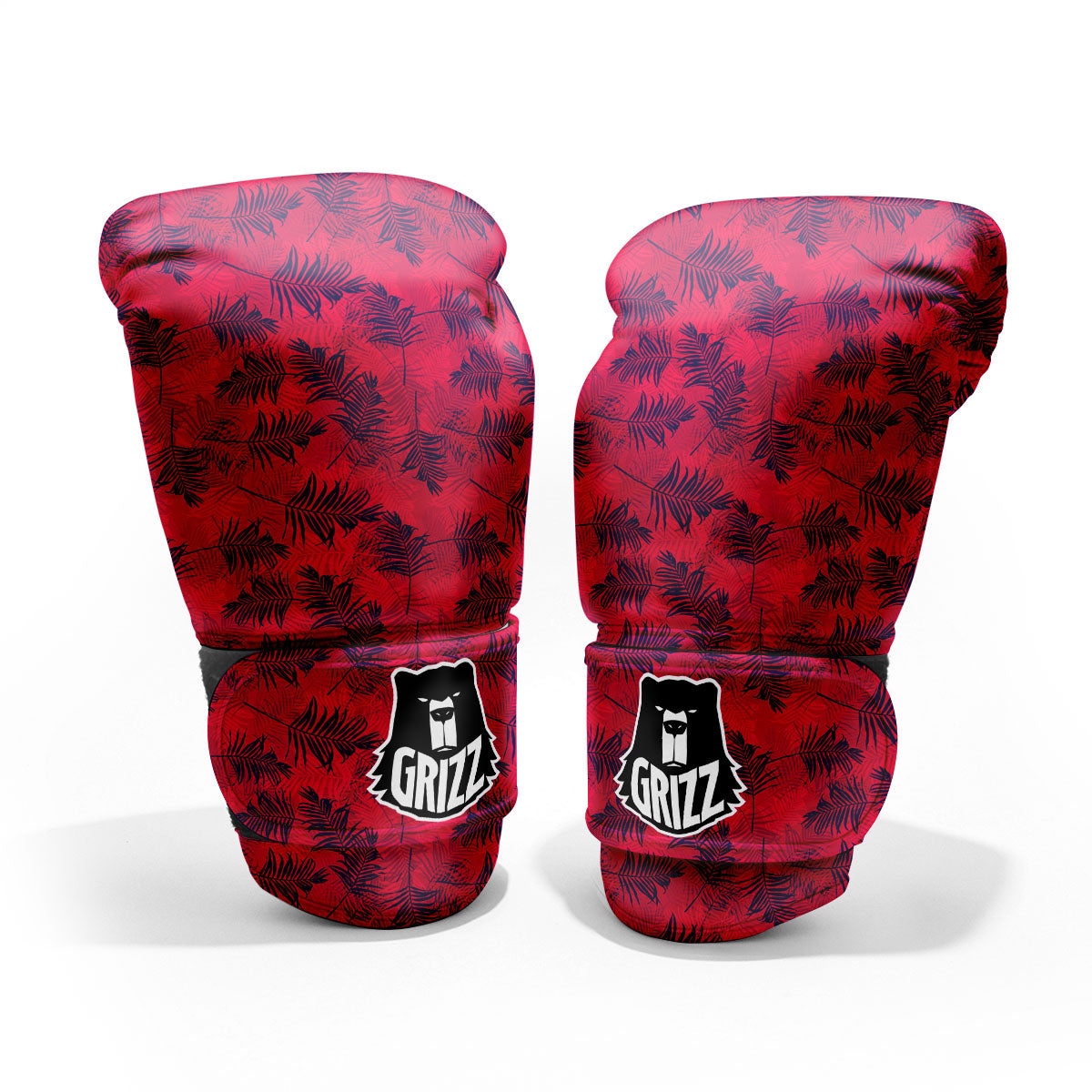 Palm Tree Red Print Pattern Sparring Gloves-grizzshop