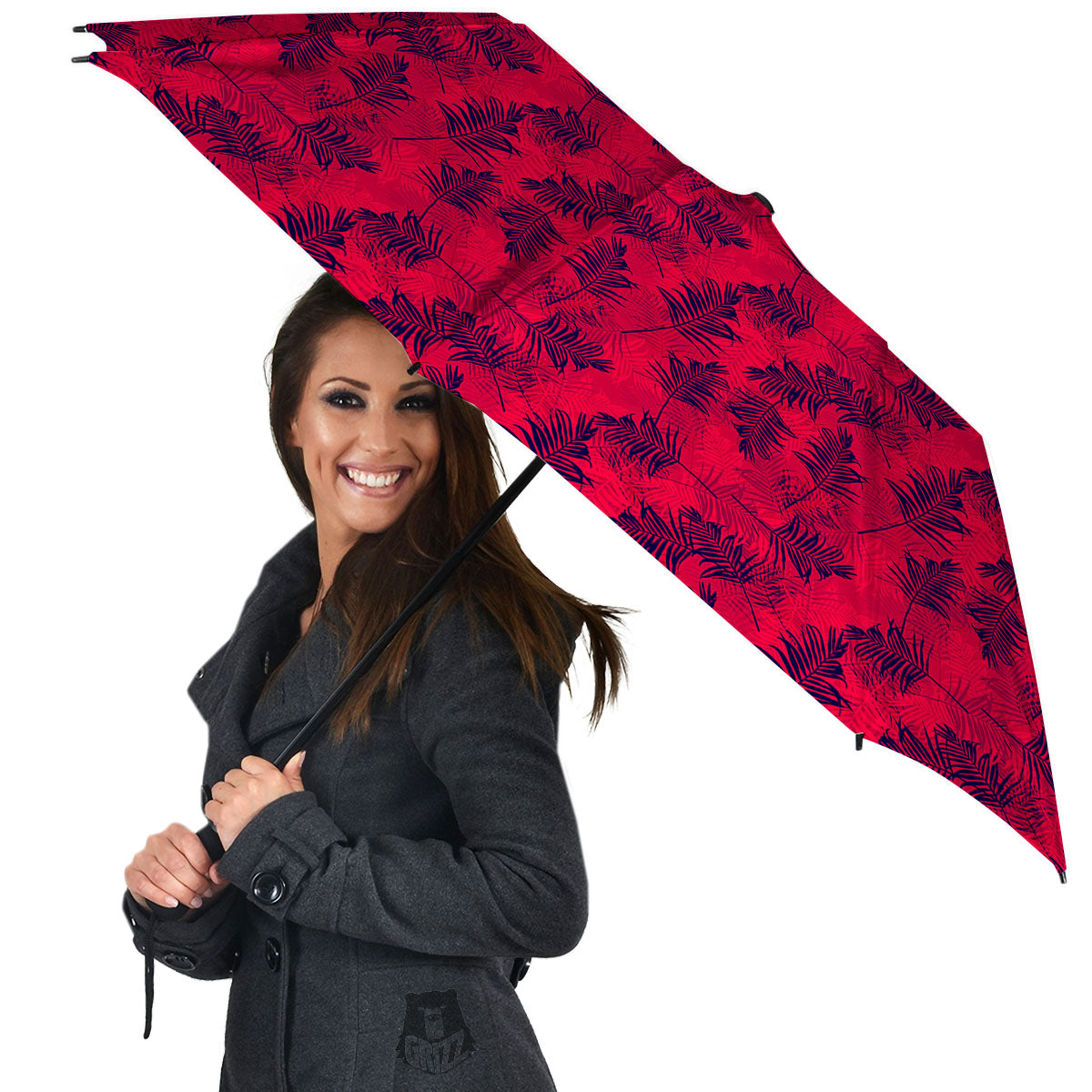 Palm Tree Red Print Pattern Umbrella-grizzshop