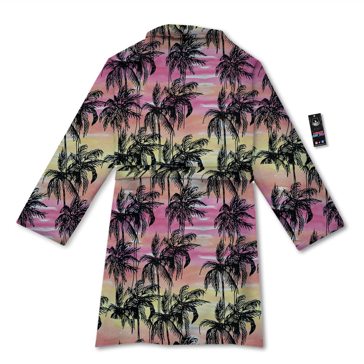 Palm Tree Sunset Print Pattern Bathrobe-grizzshop