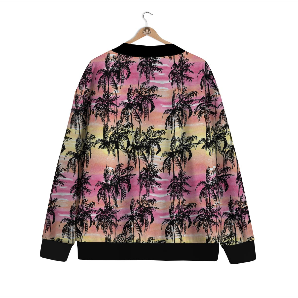 Palm Tree Sunset Print Pattern Cardigan-grizzshop