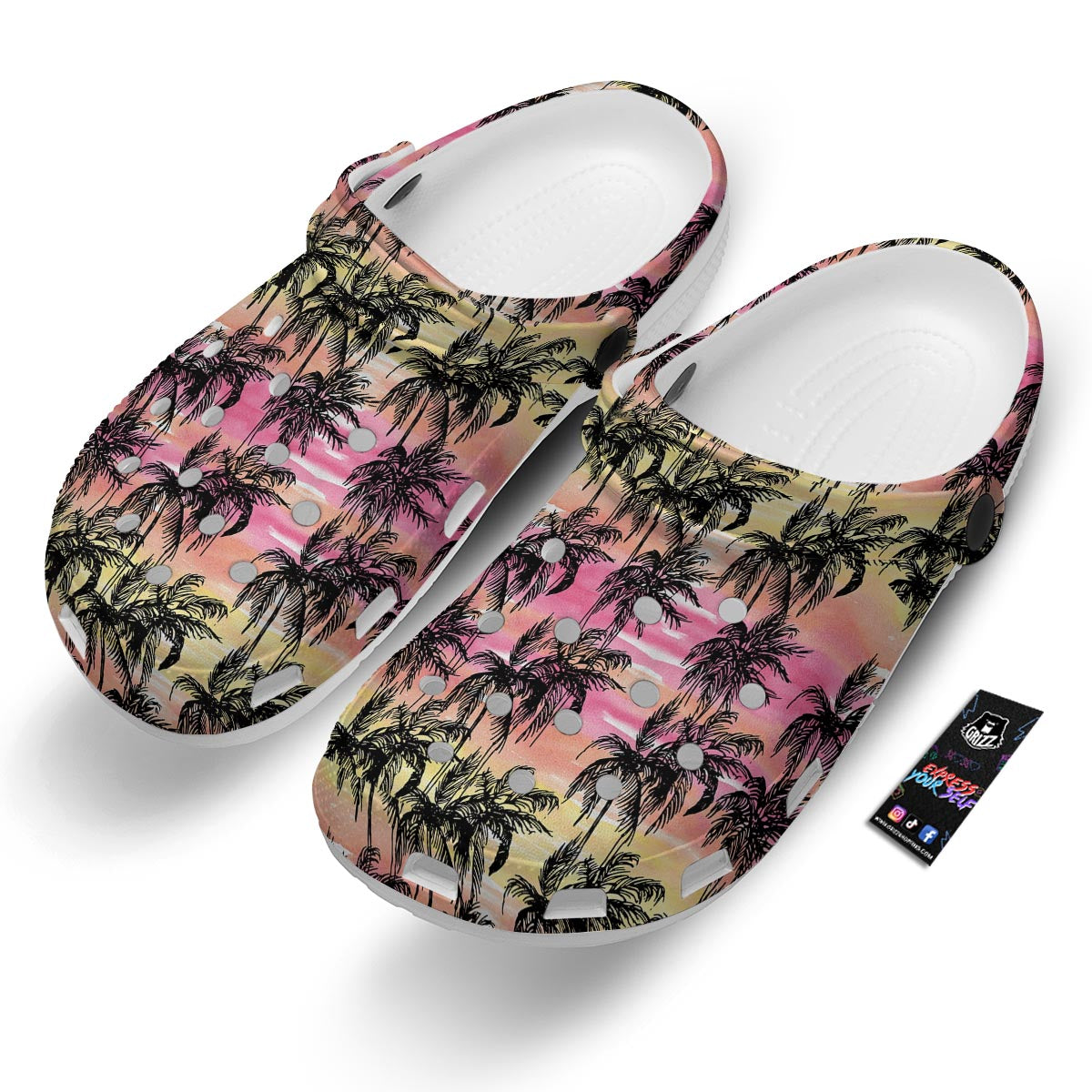 Palm Tree Sunset Print Pattern Clog-grizzshop