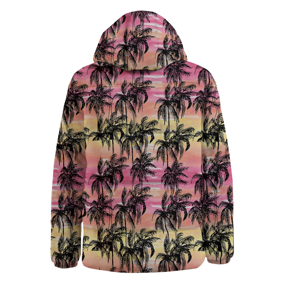 Palm Tree Sunset Print Pattern Down Jacket-grizzshop