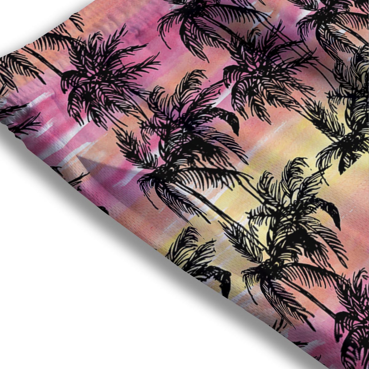 Palm Tree Sunset Print Pattern Mesh Shorts-grizzshop