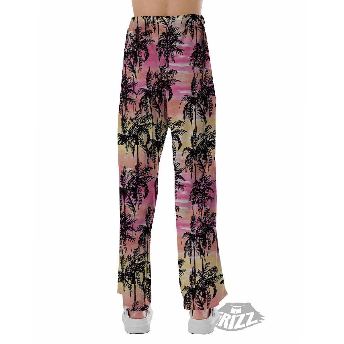 Palm Tree Sunset Print Pattern Pajama Pants-grizzshop