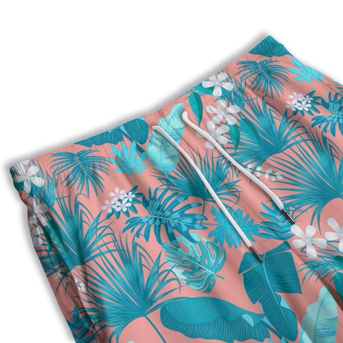 Palm Tree Teal Print Pattern Men's Athletic Shorts