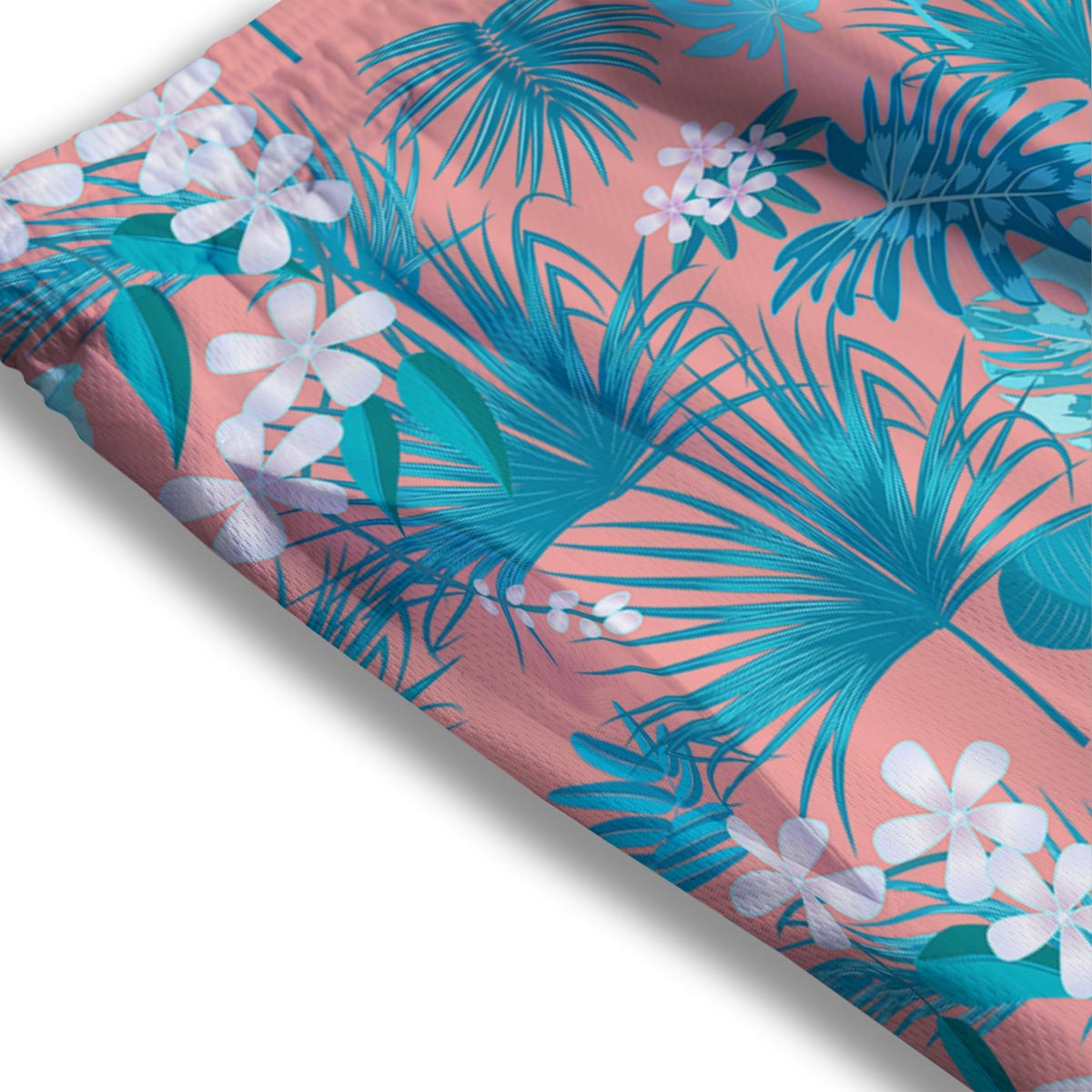 Palm Tree Teal Print Pattern Mesh Shorts