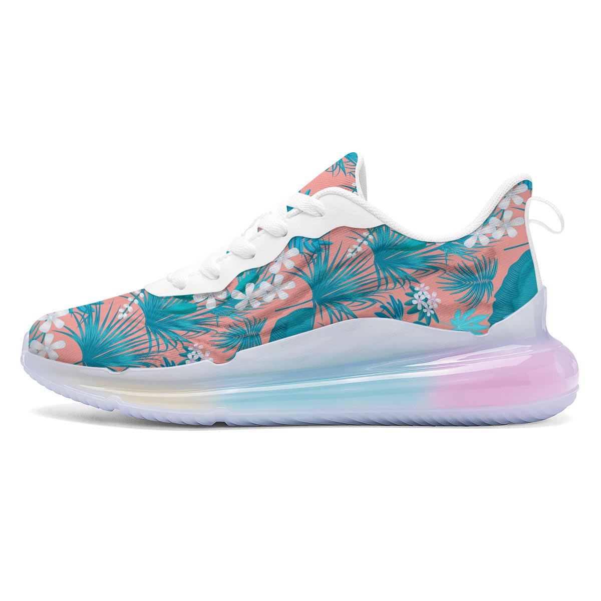 Palm Tree Teal Print Pattern Running Sneakers-grizzshop