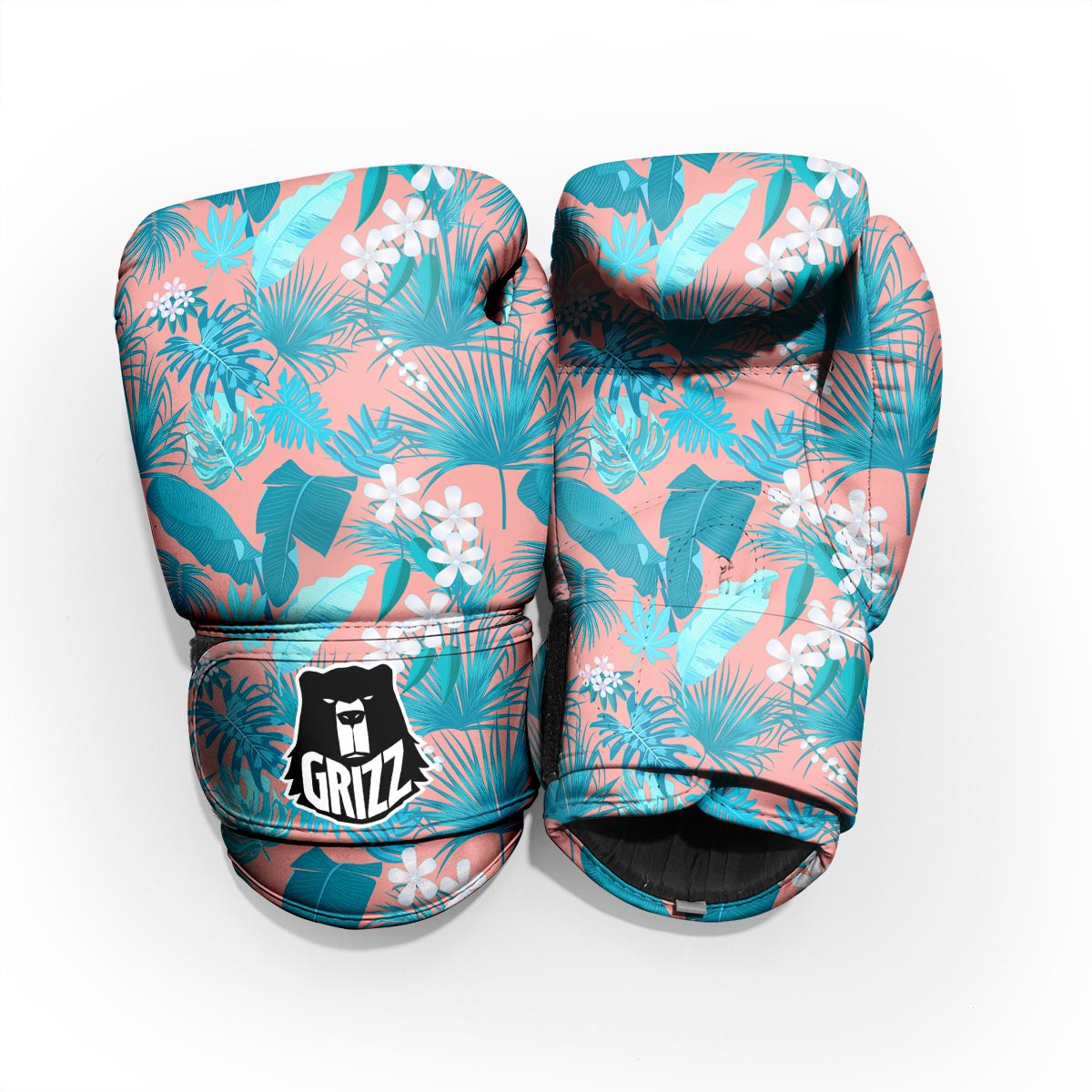 Palm Tree Teal Print Pattern Pro Boxing Glove