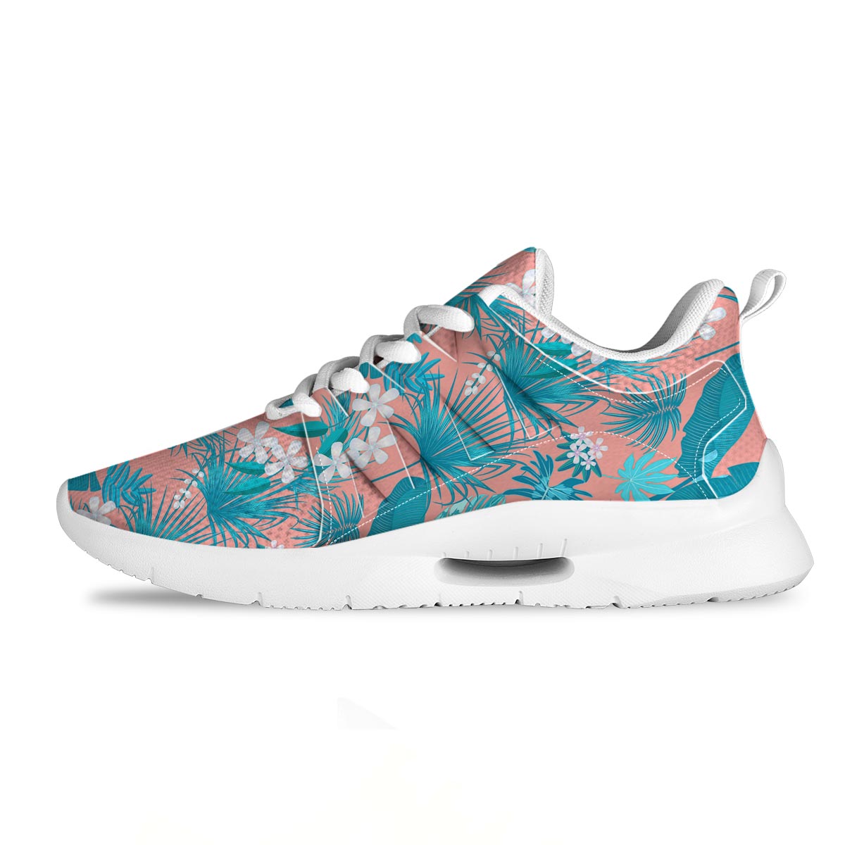 Palm Tree Teal Print Pattern Tennis Shoes-grizzshop