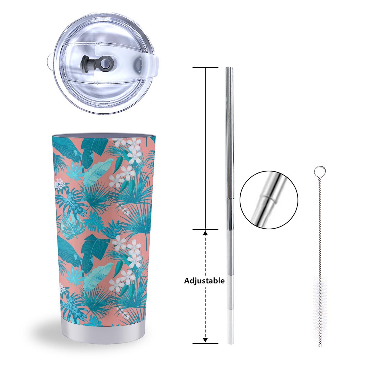 Palm Tree Teal Print Pattern Tumbler-grizzshop