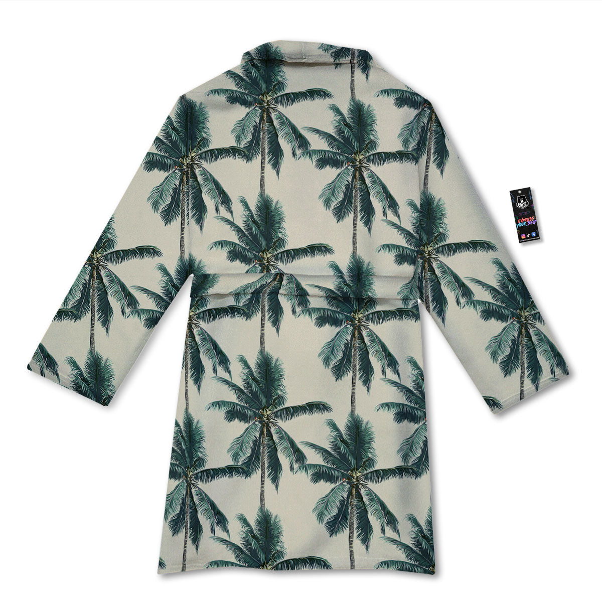 Palm Tree Tropical Print Pattern Bathrobe-grizzshop