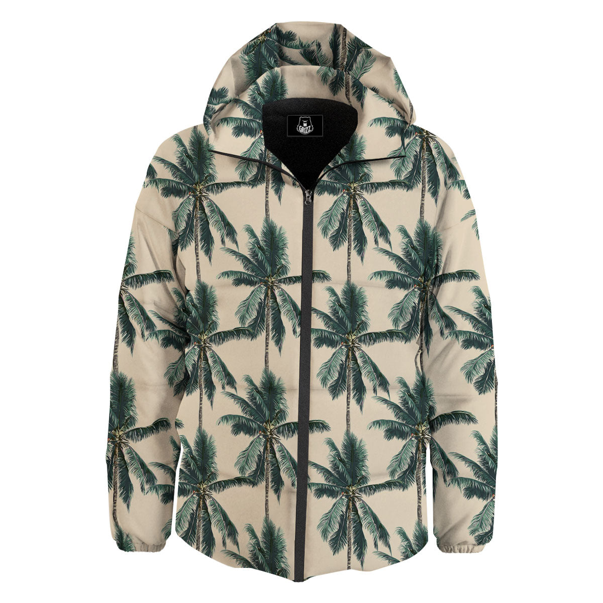 Palm Tree Tropical Print Pattern Down Jacket-grizzshop