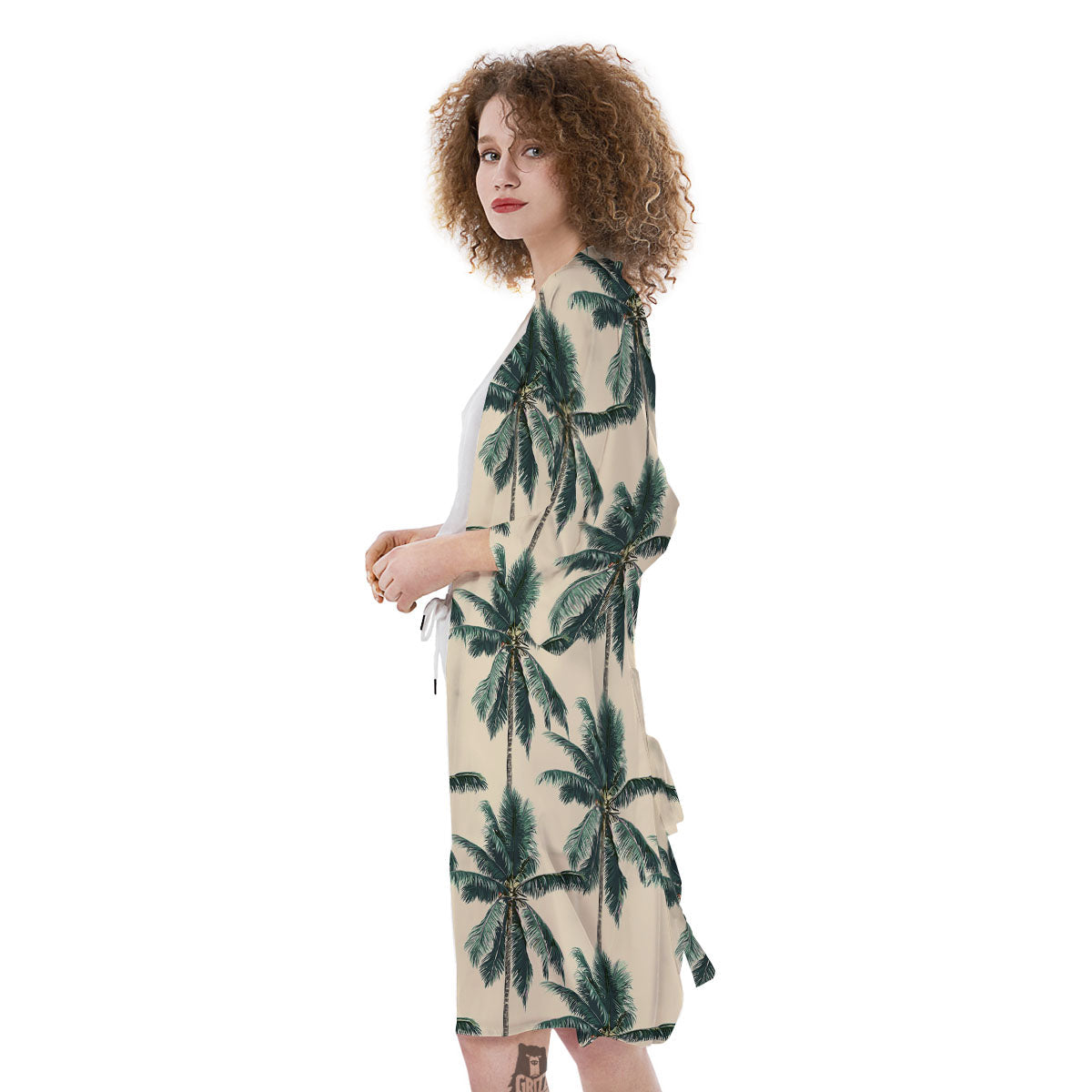 Palm Tree Tropical Print Pattern Kimono-grizzshop
