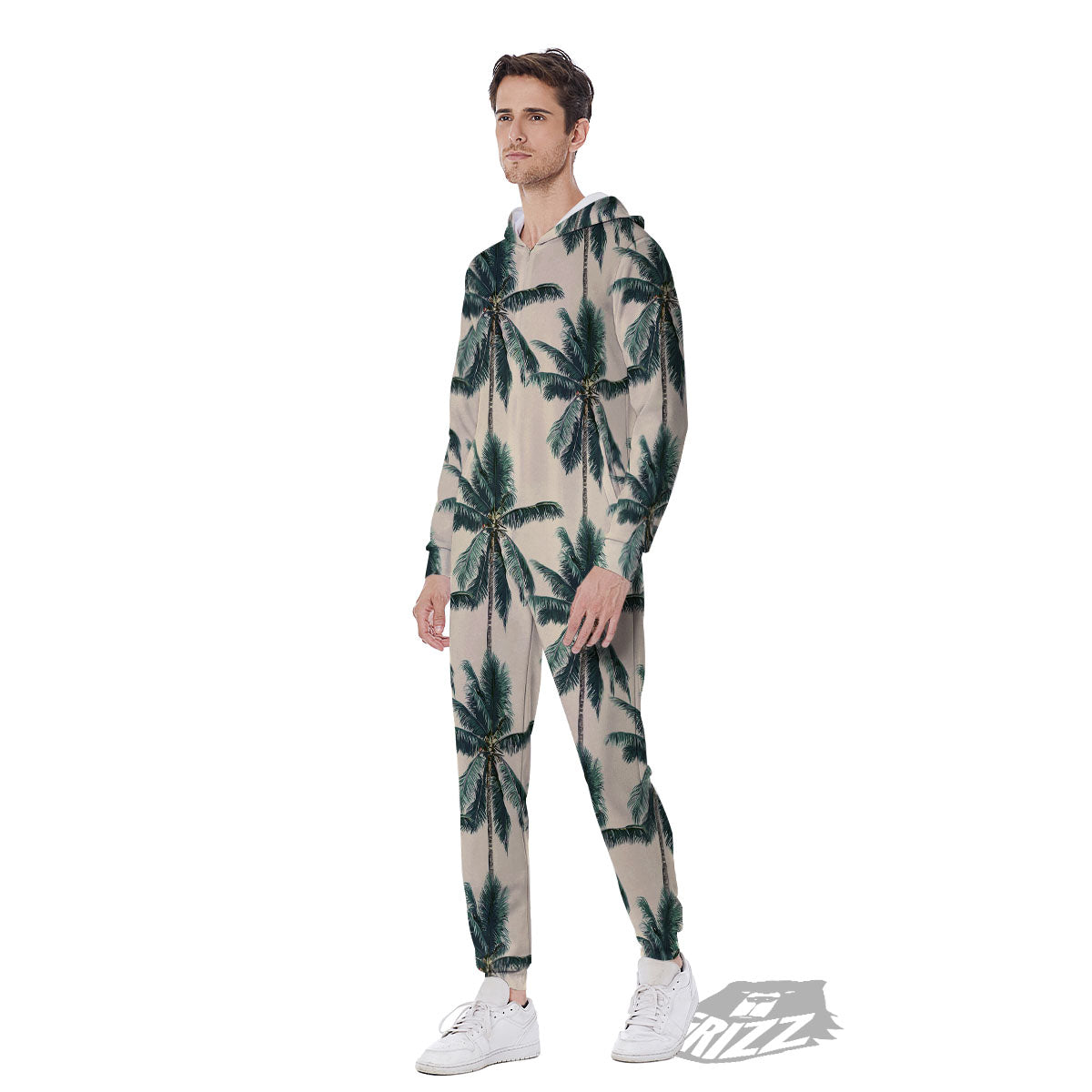 Palm Tree Tropical Print Pattern Men's Jumpsuit-grizzshop