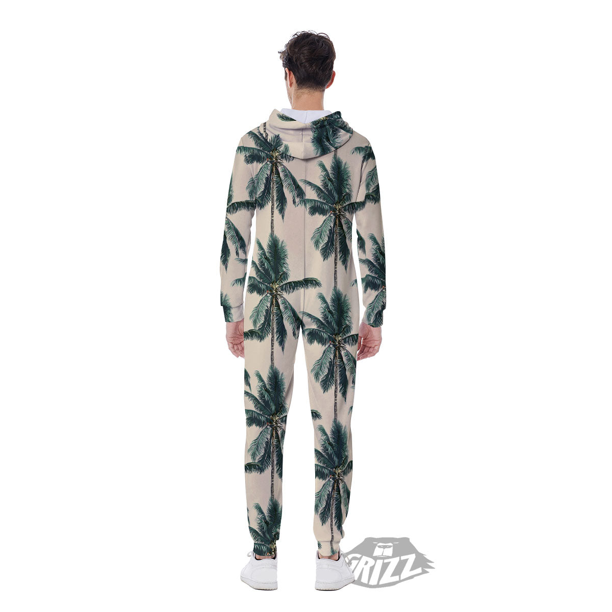 Palm Tree Tropical Print Pattern Men's Jumpsuit-grizzshop