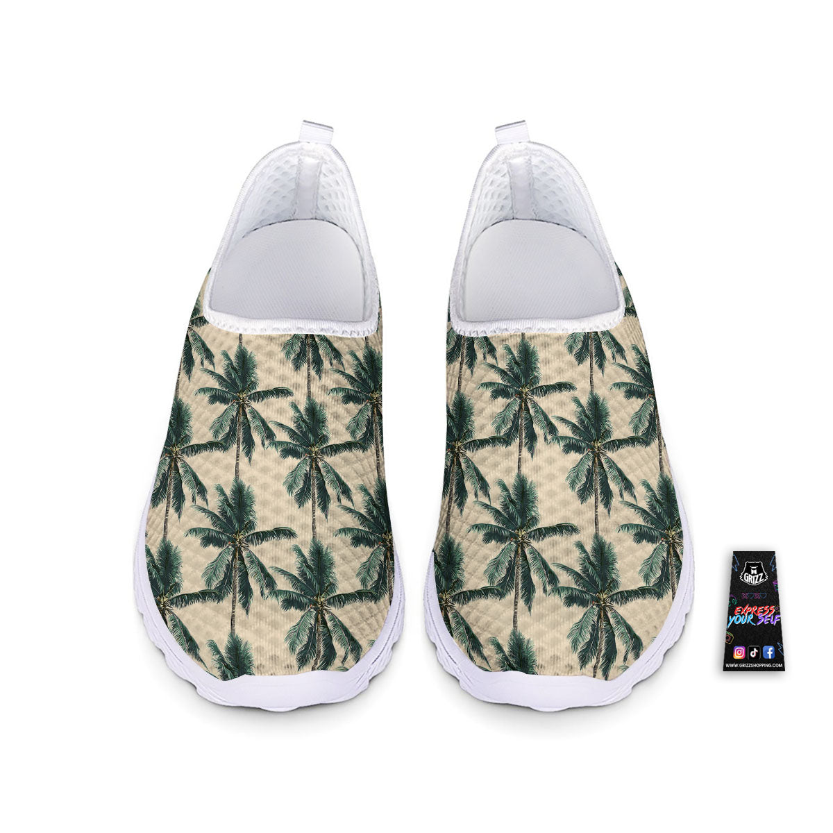 Palm Tree Tropical Print Pattern Nurse Shoes-grizzshop