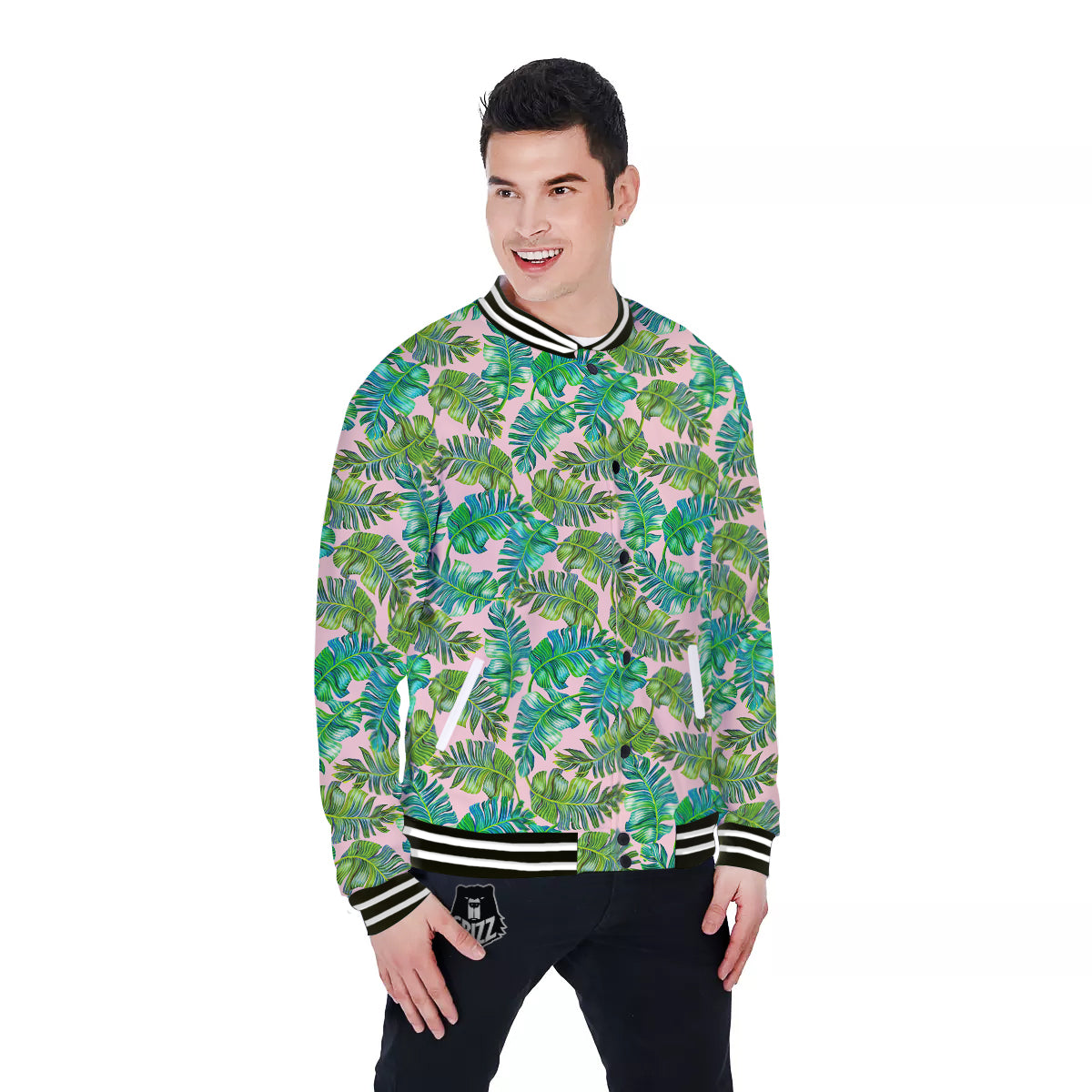 Palm Tree Vintage Print Pattern Baseball Jacket-grizzshop