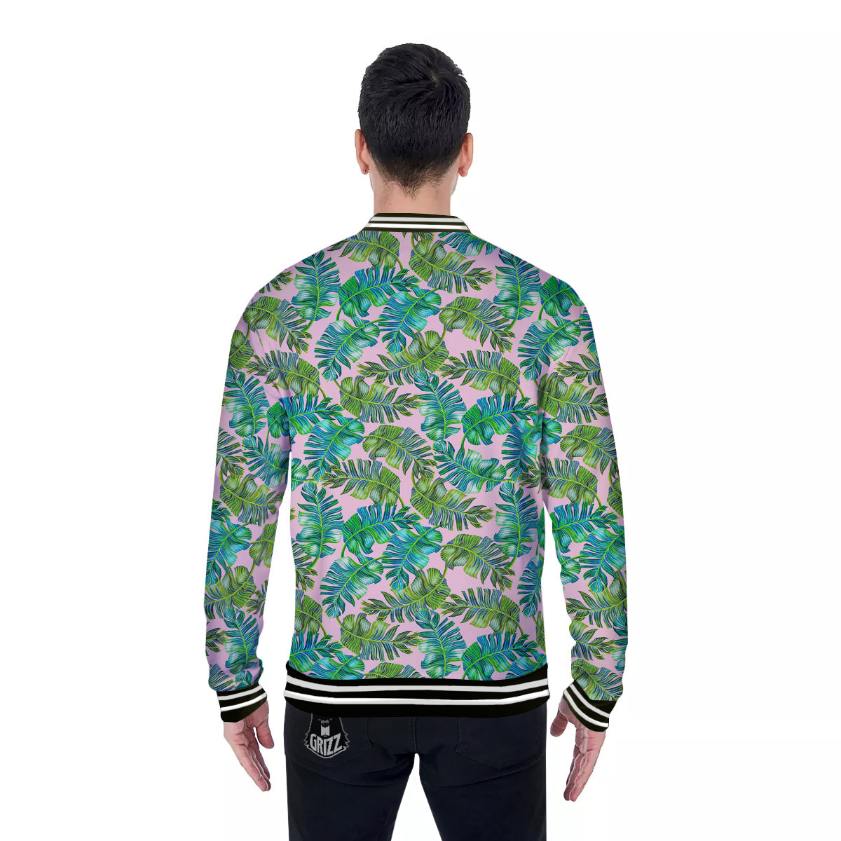 Palm Tree Vintage Print Pattern Baseball Jacket-grizzshop