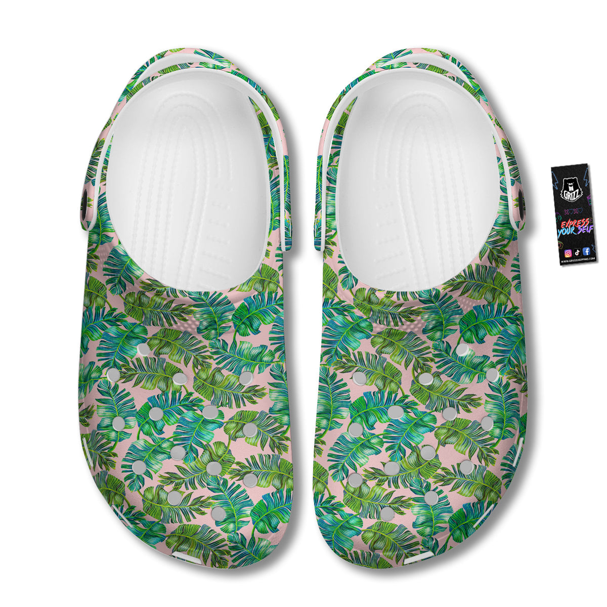 Palm Tree Vintage Print Pattern Clog-grizzshop