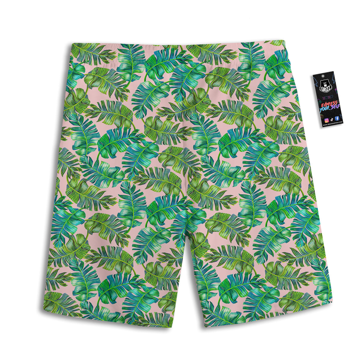 Palm Tree Vintage Print Pattern Men's Athletic Shorts