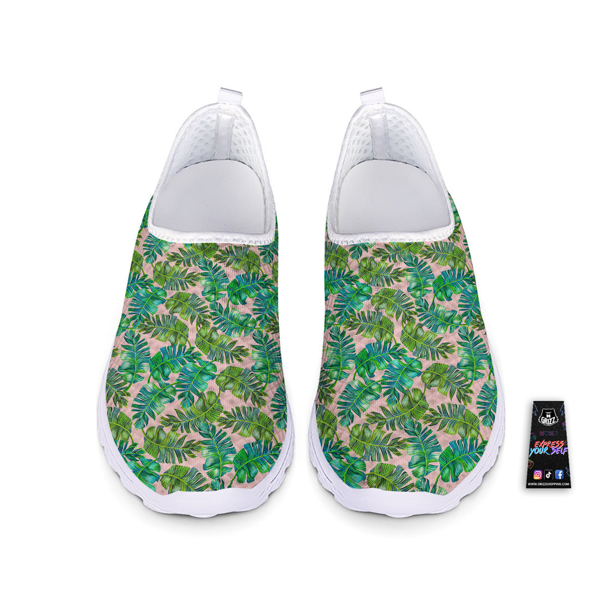 Palm Tree Vintage Print Pattern Nurse Shoes-grizzshop