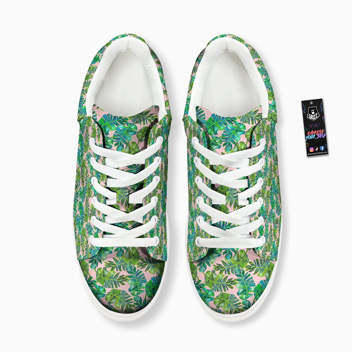 Palm Tree Vintage Print Pattern Platform Shoes-grizzshop