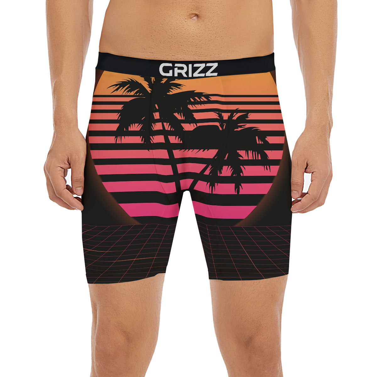 Palm Trees And Night Sunset Sky Print Boxer Briefs-grizzshop