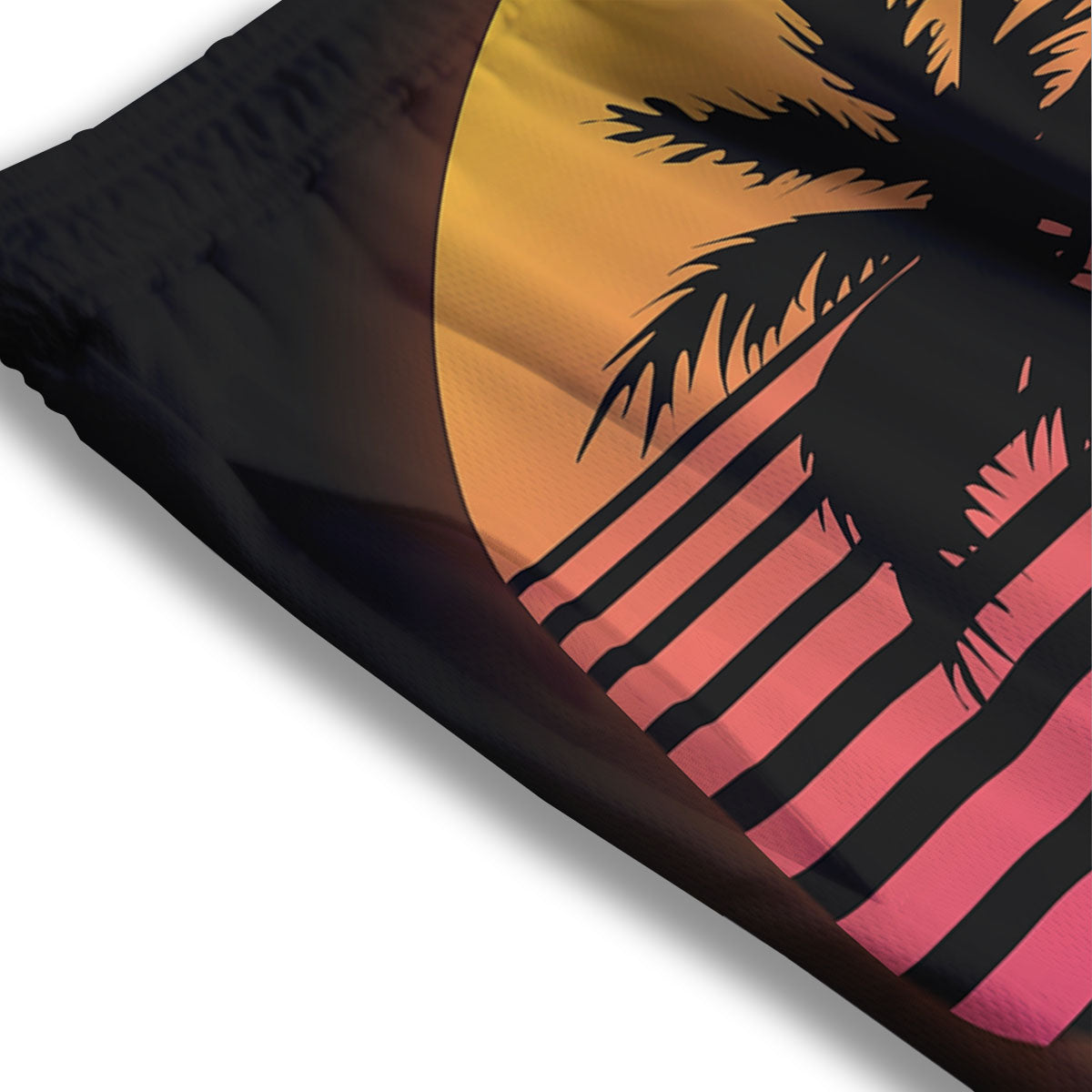 Palm Trees And Night Sunset Sky Print Mesh Shorts