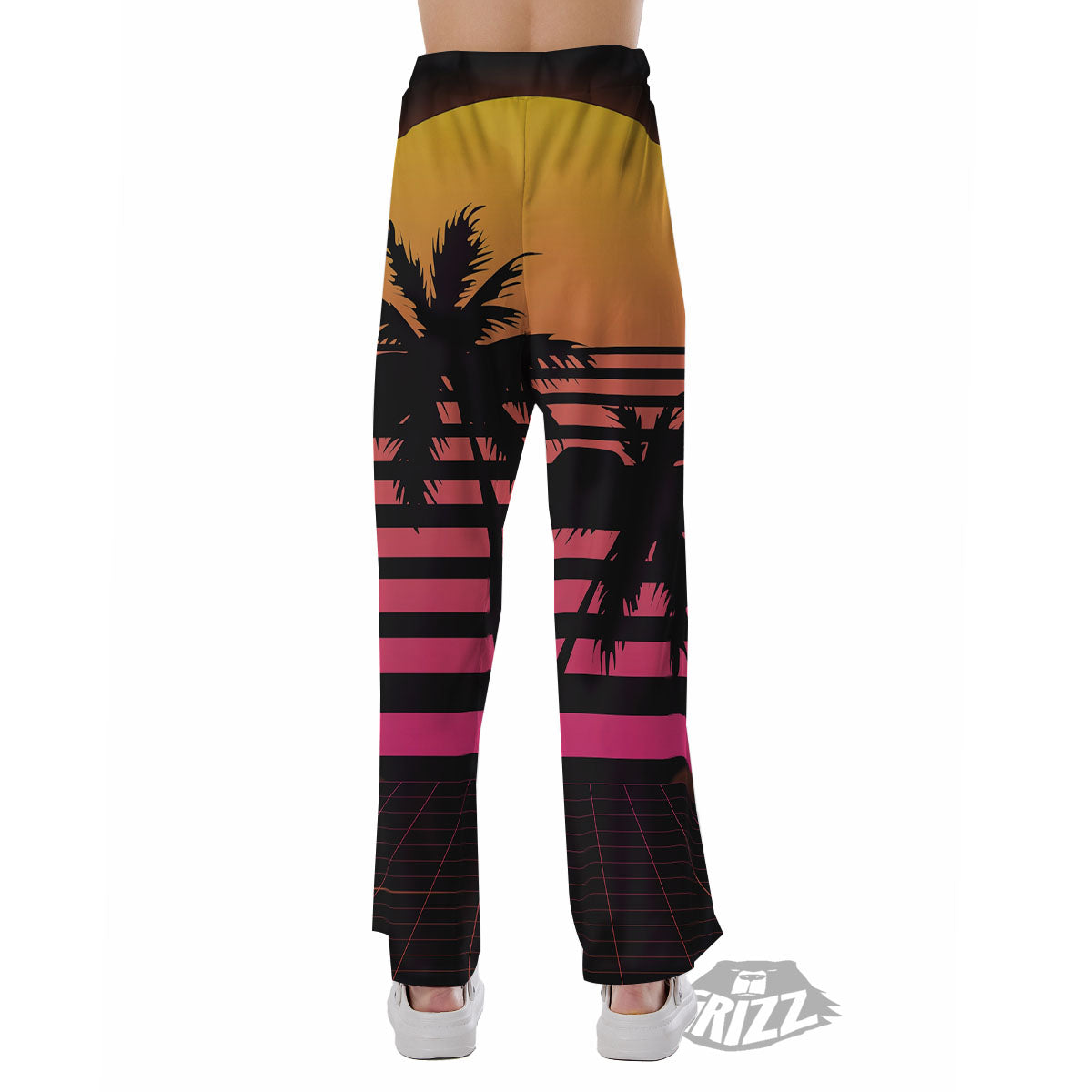 Palm Trees And Night Sunset Sky Print Pajama Pants-grizzshop