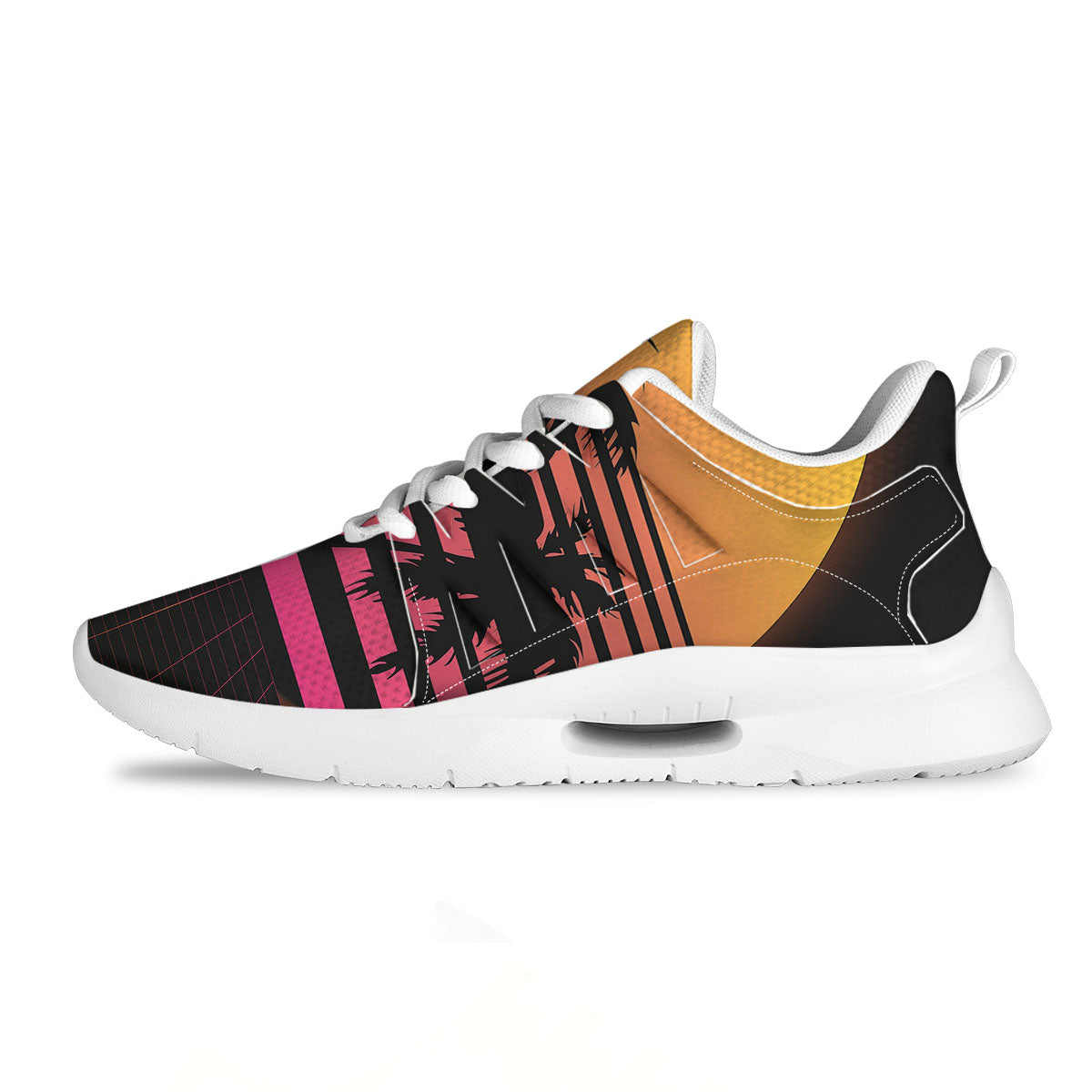 Palm Trees And Night Sunset Sky Print Tennis Shoes-grizzshop