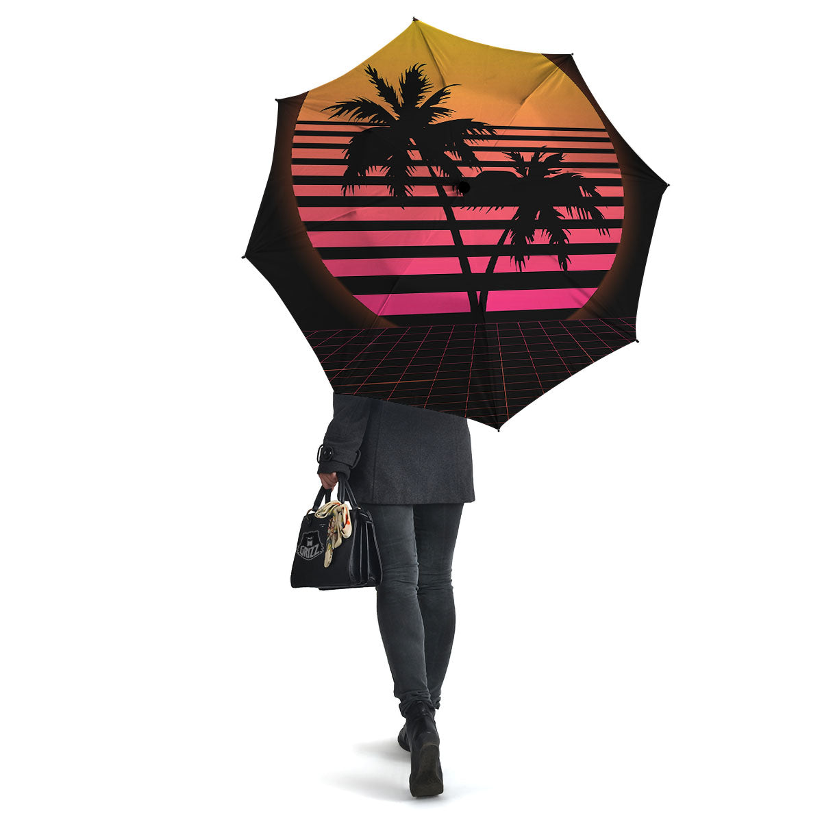 Palm Trees And Night Sunset Sky Print Umbrella-grizzshop