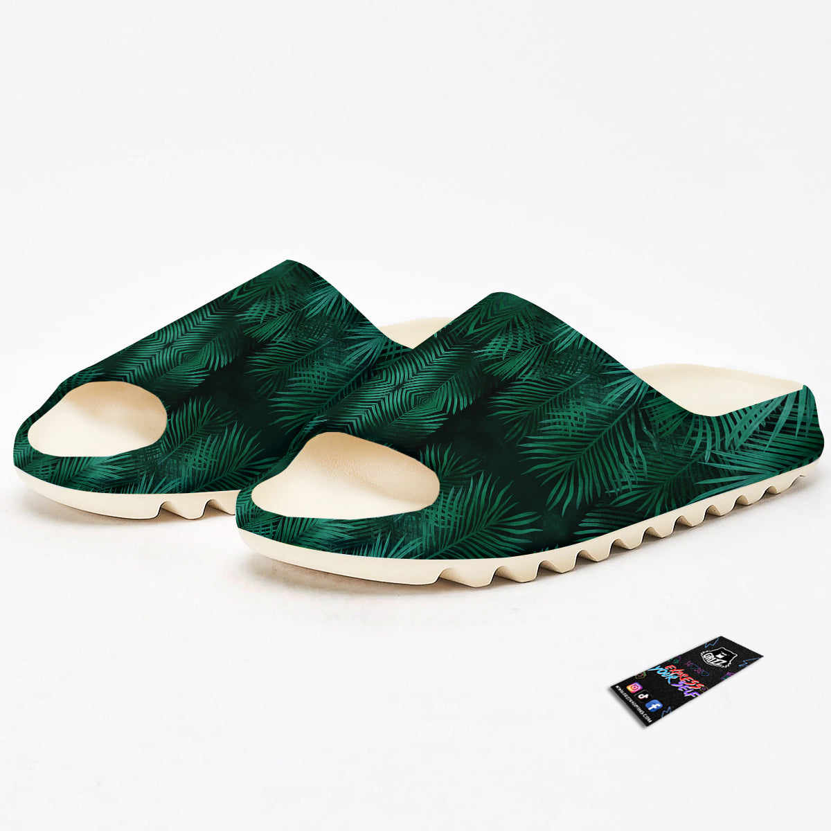 Palm Leaf Tropical Print Pattern Sandals-grizzshop